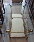 Salontafel glas en spiegel Bronzen olifanten, Ophalen