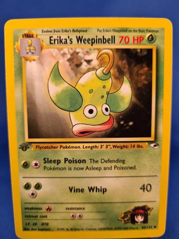 Erika's Weepinbell 49/132 - Gym Heroes (1st edition) beschikbaar voor biedingen