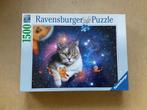 Puzzel kat in de ruimte, 1500 stukjes, Hobby en Vrije tijd, Ophalen of Verzenden, 500 t/m 1500 stukjes, Nieuw, Legpuzzel