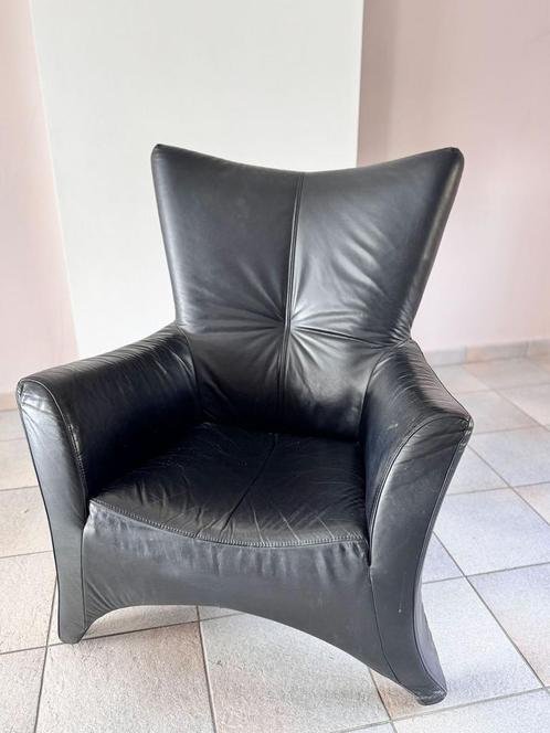 Fauteuil confortable noir, Huis en Inrichting, Fauteuils, Gebruikt, Ophalen