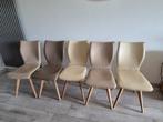 5 lederen stoelen in nieuwe staat, Ophalen, Zo goed als nieuw