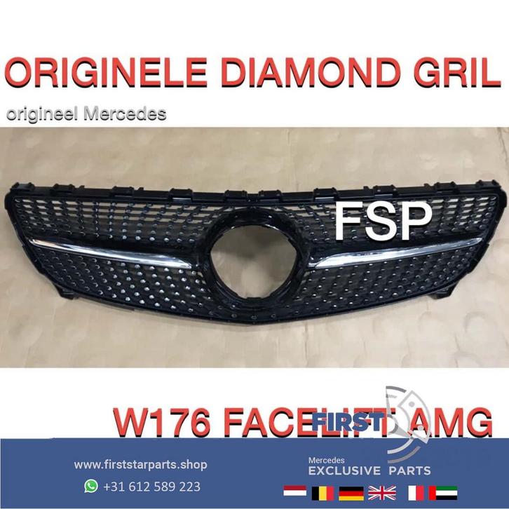 A1768881760 W176 Diamond gril Mercedes A Klasse FACELIFT 201, Auto-onderdelen, Overige Auto-onderdelen, Mercedes-Benz, Gebruikt