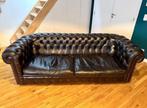 Chesterfield zwarte leren bank — 3 stoelen, Ophalen