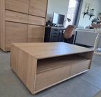Massief eiken salontafel natuurkleur, Ophalen, 100 tot 150 cm, Eikenhout, 50 tot 100 cm