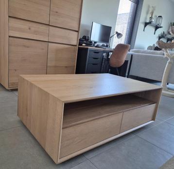 Massief eiken salontafel natuurkleur beschikbaar voor biedingen