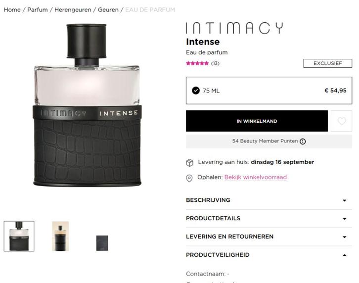 Parfum Intimacy Men Intense - Eau de Parfum 75ml, blister, Bijoux, Sacs & Beauté, Beauté | Parfums, Neuf, Enlèvement ou Envoi