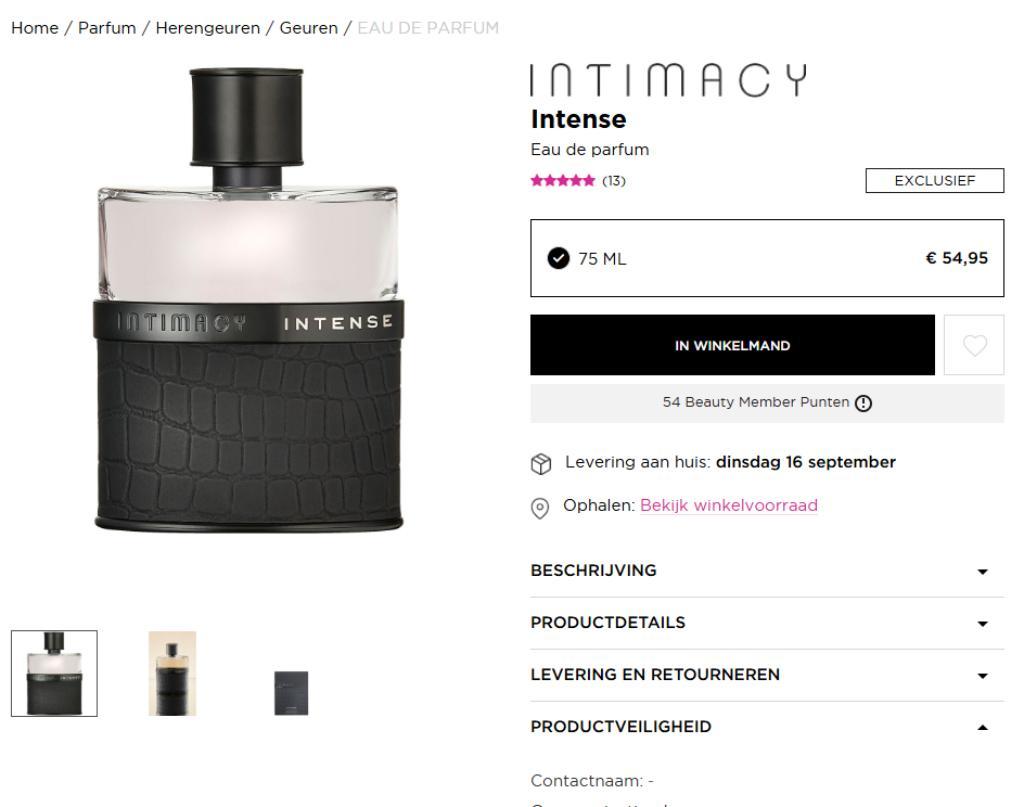 ② Parfum Intimacy Men Intense Eau de Parfum 75ml, blister