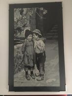 Geweven tafereel kinderen - Provence jaren 70, Ophalen of Verzenden