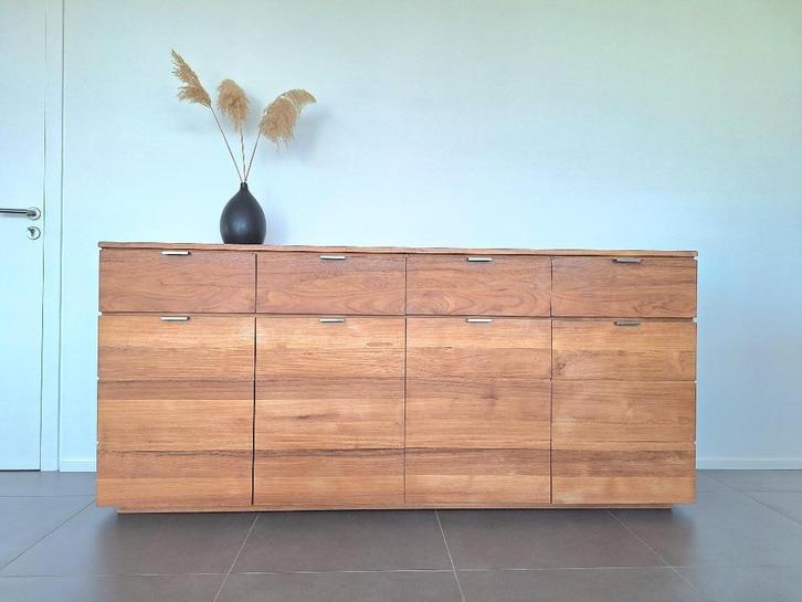 Dressoir Ethnicraft teakhout naturel, Huis en Inrichting, Kasten | Dressoirs, Zo goed als nieuw, 200 cm of meer, 50 tot 75 cm