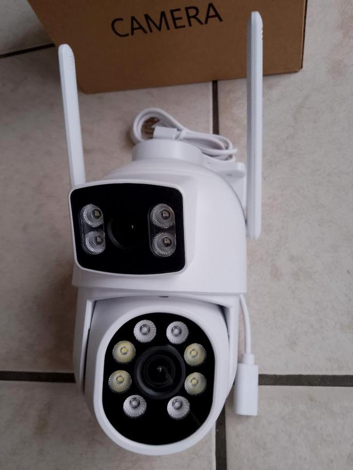 Caméra de sécurité double objectif, caméra WIFI 2.4/5GHZ, Audio, Tv en Foto, Videobewaking, Ophalen of Verzenden