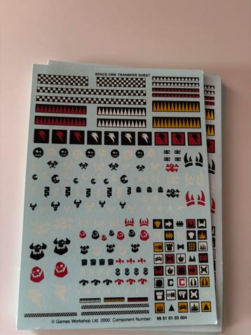 40k orks transfer sheet, Enlèvement ou Envoi, Comme neuf