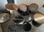 „Fame” Junior zwarte drumset compleet met Evans koppen, Ophalen, Gebruikt, Overige merken
