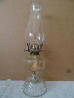 Antieke olielamp circa 1910 glazen olielamp antiek 42 cm, Antiek en Kunst, Ophalen of Verzenden