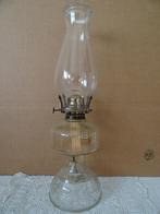 Antieke olielamp circa 1910 glazen olielamp antiek 42 cm, Ophalen of Verzenden