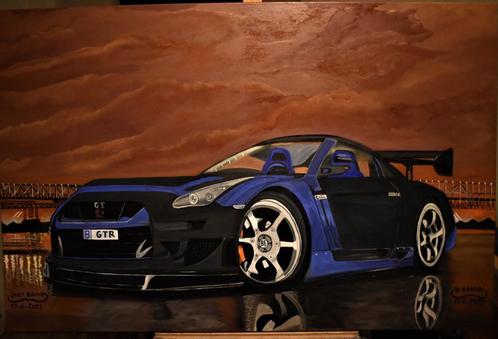Nissan gtr sport super car Painting, by joky kamo, Antiquités & Art, Art | Peinture | Moderne, Enlèvement