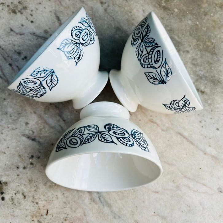 3 vintage spoelkommetjes Boch floraal decor, Antiek en Kunst, Antiek | Servies los, Ophalen of Verzenden