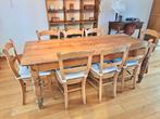 Un grande table en bois + 8 chaises, Maison & Meubles, Enlèvement, Comme neuf, Campagnard, 6 à 8 chaises