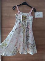 Charlie wit met bloemen en gebonden rug feestjurk 140, Gebruikt, Meisje, Ophalen of Verzenden, Jurk of Rok