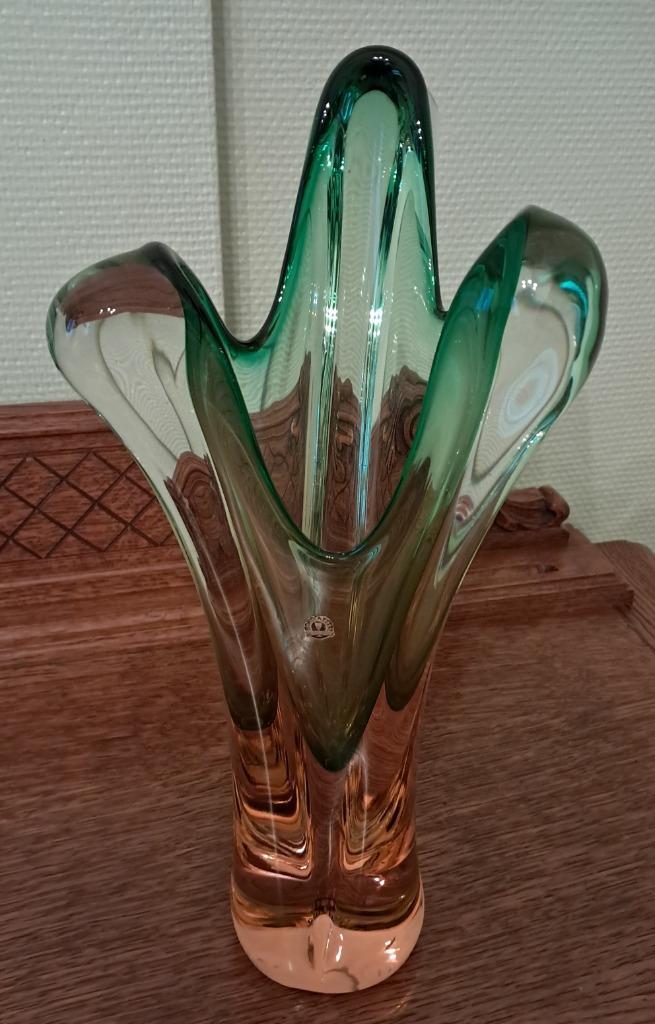 Vase en cristal bicolore, marque Borocrystal, Antiquités & Art, Antiquités | Verre & Cristal, Enlèvement