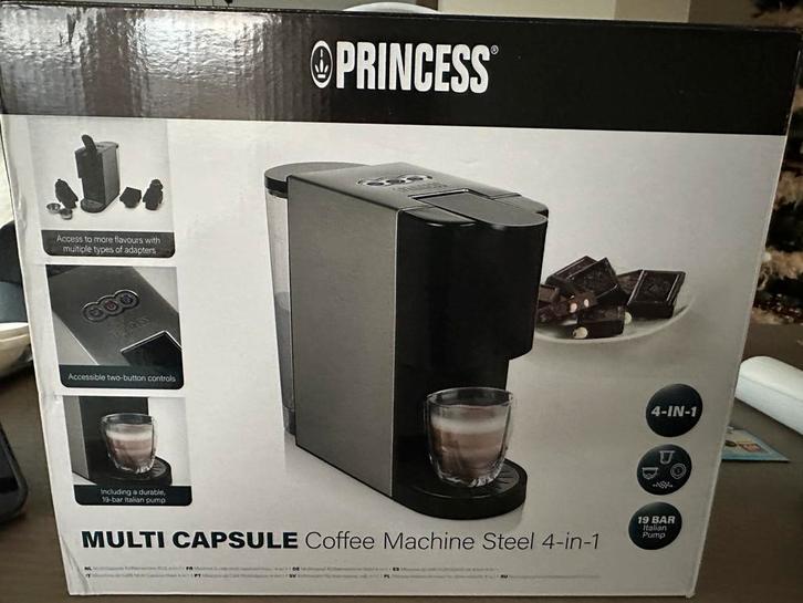Princess Multi Capsule Coffee Machine 4-in-1  €40, Elektronische apparatuur, Koffiezetapparaten, Gemalen koffie, Koffiemachine