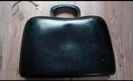 Vintage leren briefcase, Handtassen en Accessoires, Overige merken, Gebruikt, Zwart, Ophalen of Verzenden