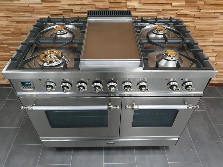 🔥Poêle Boretti deluxe 100cm four à gaz en acier inoxydable, Electroménager, Cuisinières, Comme neuf, Autoportant, 5 zones de cuisson ou plus