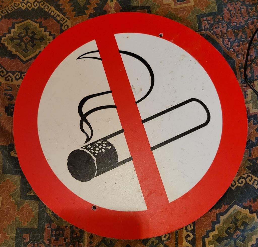 Bord rookverbod pvc rond, Verzamelen, Merken en Reclamevoorwerpen, Zo goed als nieuw, Ophalen of Verzenden