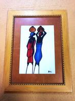 Mooi Afrikaanse moderne schilderij met houten kader, Antiek en Kunst, Kunst | Schilderijen | Modern, Ophalen of Verzenden