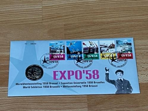 Numisbrief EXPO '58  met themamedaille  -  2008, Postzegels en Munten, Postzegels | Europa | België, Gestempeld, 1e dag stempel