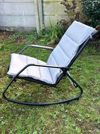 Stalen tuinfauteuil, schommelstoel, stoel, stoelen antraciet, Huis en Inrichting, Stoelen, Ophalen, Nieuw, Stof, Eén