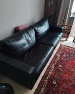 2 Canapés GYFORM 3P+2P Design ? Luxe ? Cuir Noir Très Épais, Ophalen, Gebruikt, Hout