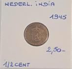 Nederlands indie 1/2 cent 1945, Postzegels en Munten, Munten | Europa | Niet-Euromunten, Ophalen of Verzenden