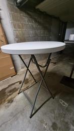 hoge inklapbare partytafel wit plastiek blad (2 stuks), Tuin en Terras, Ophalen, Zo goed als nieuw, Rond