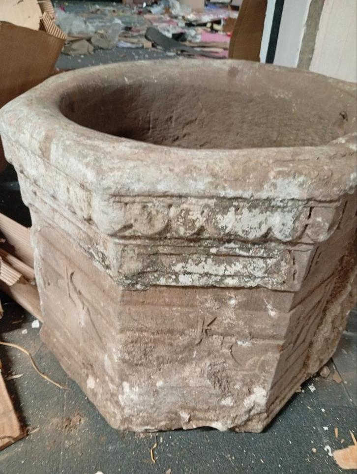 Puits/bord de puits en pierre antique, Jardin & Terrasse, Bacs à fleurs & Jardinières, Comme neuf, Jardin, Enlèvement