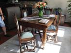 Tafel en stoelen, Huis en Inrichting, Tafels | Eettafels, Ophalen, 100 tot 150 cm, Eikenhout, 200 cm of meer