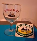 Witkap pater tafelreclame + glas, Verzamelen, Ophalen