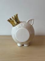 Salt & Pepper spaarvarken wit met kroon, Verzamelen, Spaarpotten, Ophalen of Verzenden, Gebruikt, Steen, Aardewerk of Keramiek