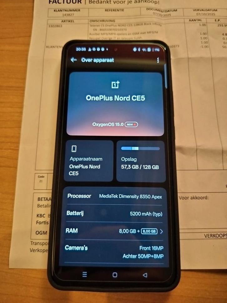 OnePlus Nord + hoesje en protectscreen inbegrepen, Telecommunicatie, Mobiele telefoons | Overige merken, Zo goed als nieuw, Overige modellen