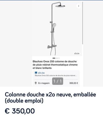 Colonne douche X2O neuve et emballée à retirer sur perwez beschikbaar voor biedingen