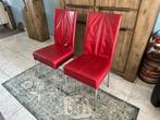 Twee eetkamerstoelen GRATIS, Huis en Inrichting, Stoelen, Ophalen, Gebruikt, Twee, Leer