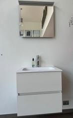 Lavabomeubel wit met tablet solid surface (corian), Huis en Inrichting, Badkamer | Badkamermeubels, Zo goed als nieuw, Ophalen