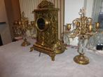 antiek schouwgarnituur  - klok met 2 kandelaars, Antiek en Kunst, Ophalen