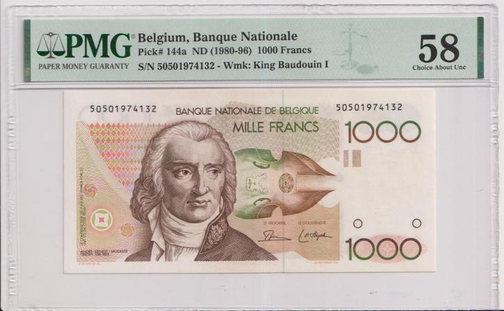 Bankbiljet België PMG, Postzegels en Munten, Munten en Bankbiljetten | Verzamelingen, Bankbiljetten, Ophalen of Verzenden