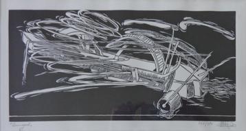 EMIEL HOORNE / RENVOGEL / ZW-W LITHO / 38x56cm / KADER / SIG beschikbaar voor biedingen