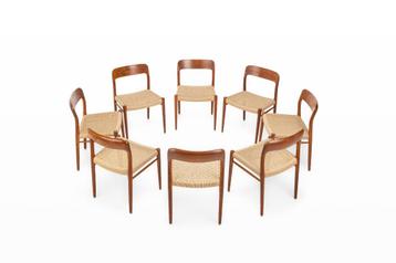 Zes iconische Model 75 stoelen van Niels Otto Møller  beschikbaar voor biedingen