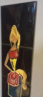 Peinture sur carrelage signée, 22x55, n323, Enlèvement