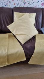kussens + tafellopers - geel, Huis en Inrichting, Ophalen, Gebruikt, Geel