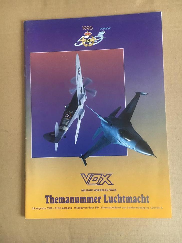 Vox magazine : Belgische luchtmacht - 1946 - 1996., Verzamelen, Luchtvaart en Vliegtuigspotten, Nieuw, Boek of Tijdschrift, Ophalen of Verzenden
