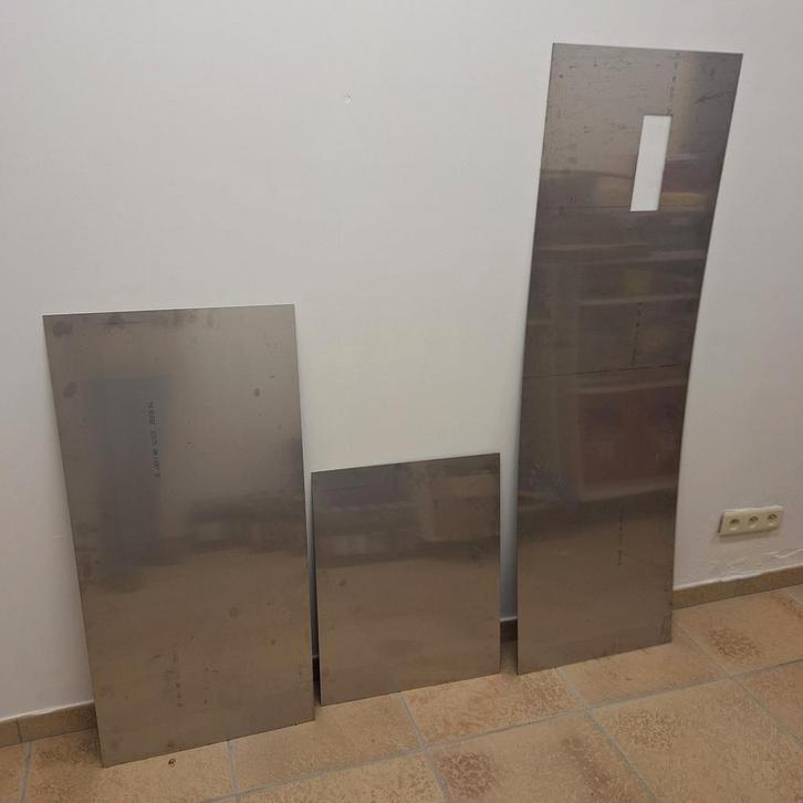 3 inox platen, Doe-het-zelf en Bouw, Platen en Panelen, Ophalen