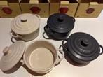 Creuset 4 stoofpannetjes + kookboek, Huis en Inrichting, Keuken | Potten en Pannen, Ophalen, Nieuw, Overige materialen, Overige typen